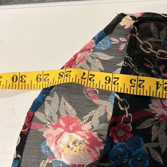 Seven 7 Sheer Floral Long Sleeve Blouse Medium - Picture 9 of 11